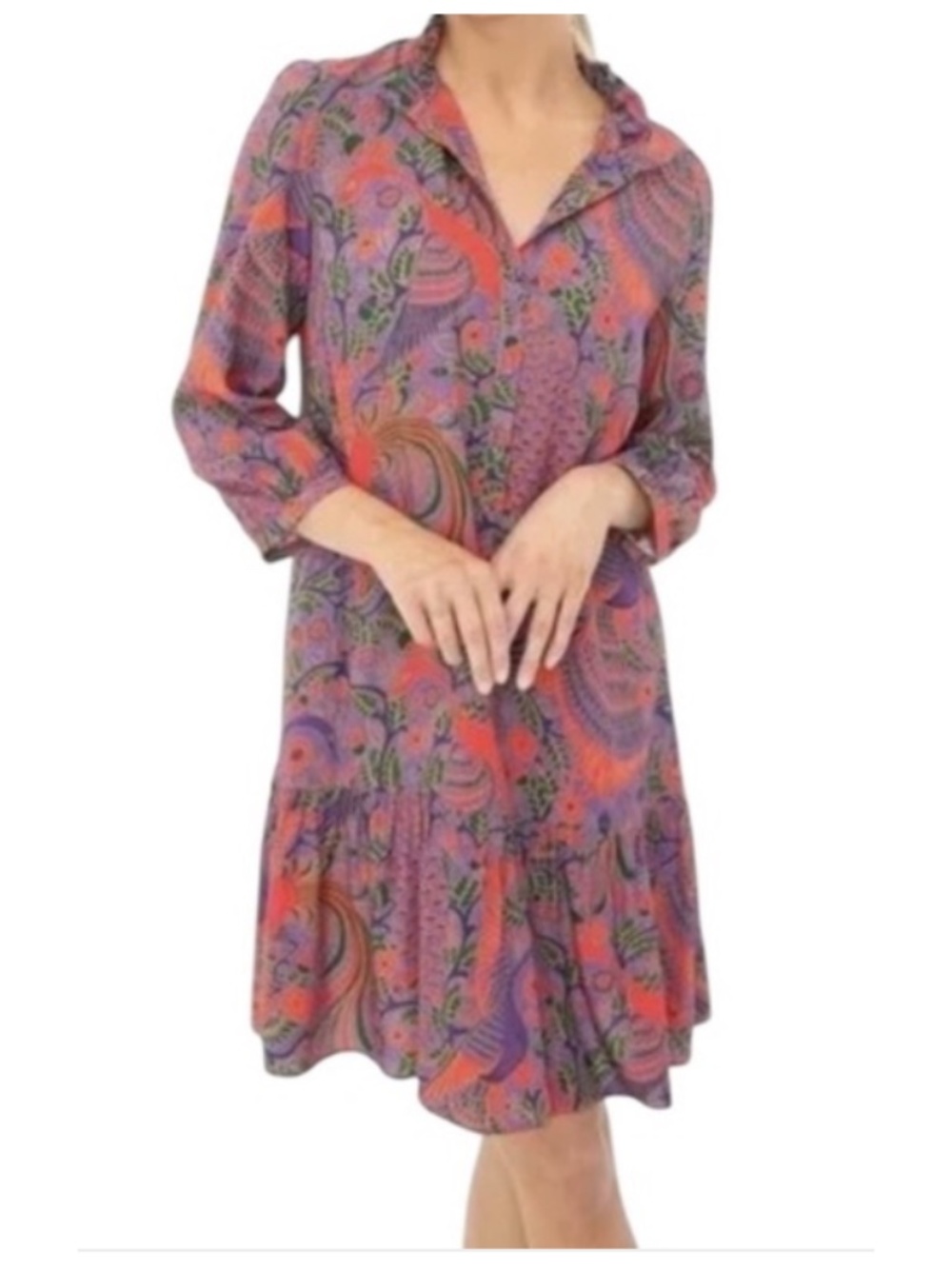 Tuckernuck Peacock Gwyneth Bamboo Shirt Dress - size S